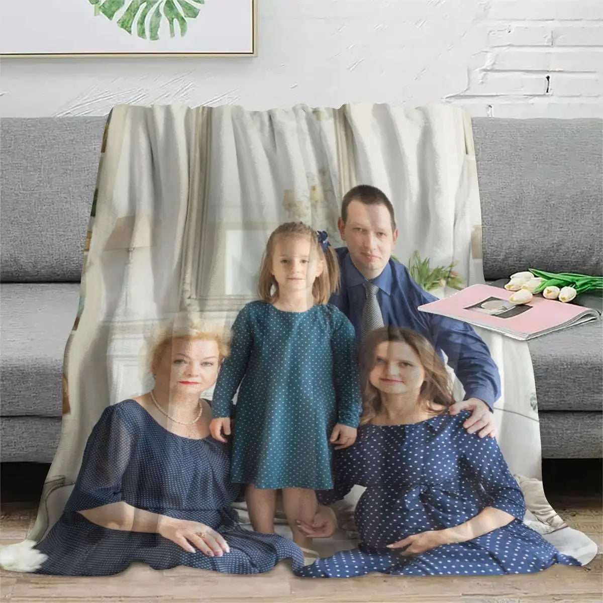 Custom Photo Flannel Blanket, Personalized Picture Blanket
