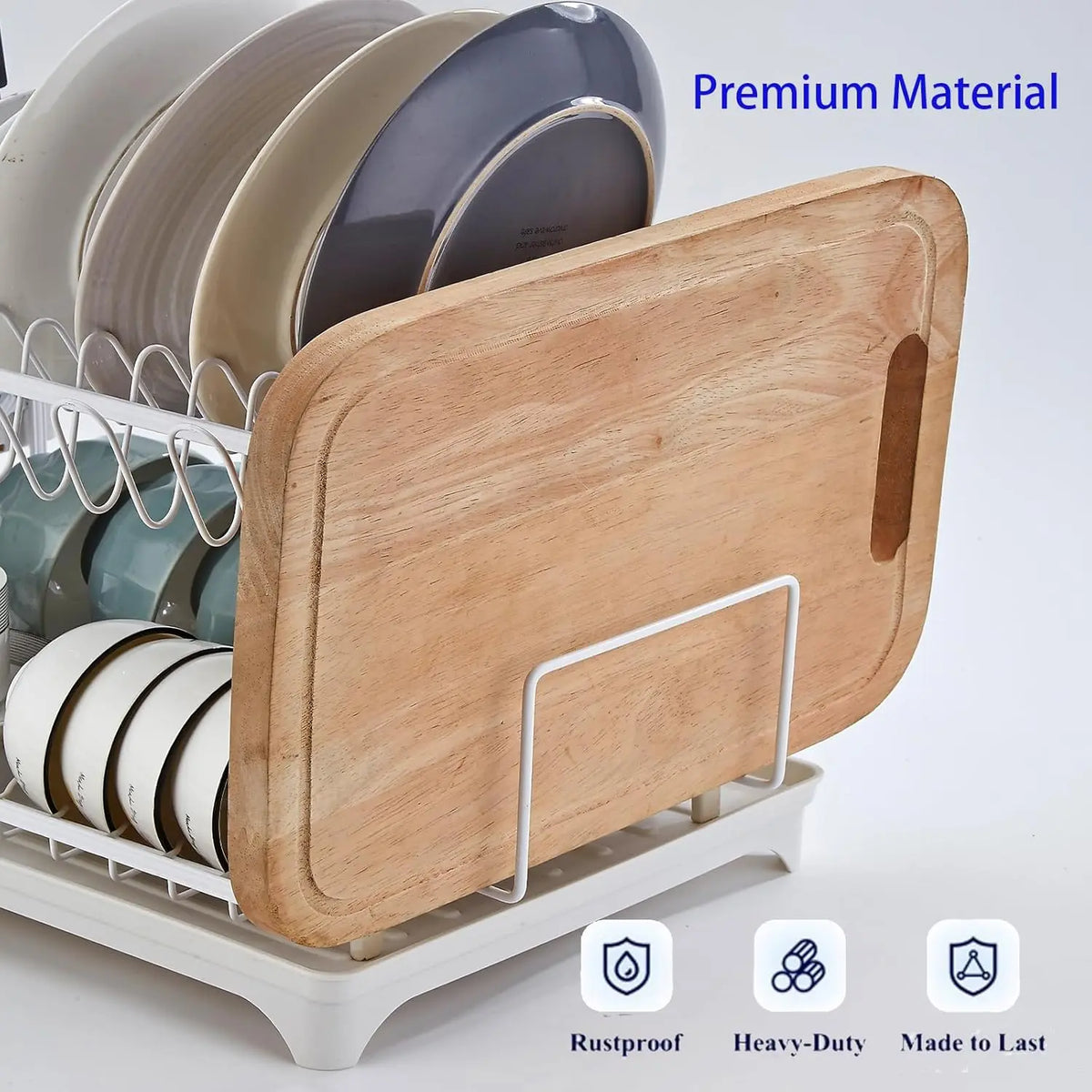 2-Tier Dish Drying Rack with Drainboard - Large Counter Organizer - photo 5