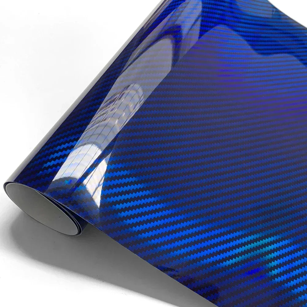 Laser Rainbow Carbon Fiber Stickers Gloss Car Vinyl Wrap Film Air Release Bubble Free Waterproof Sticker Tunning Car Accessories