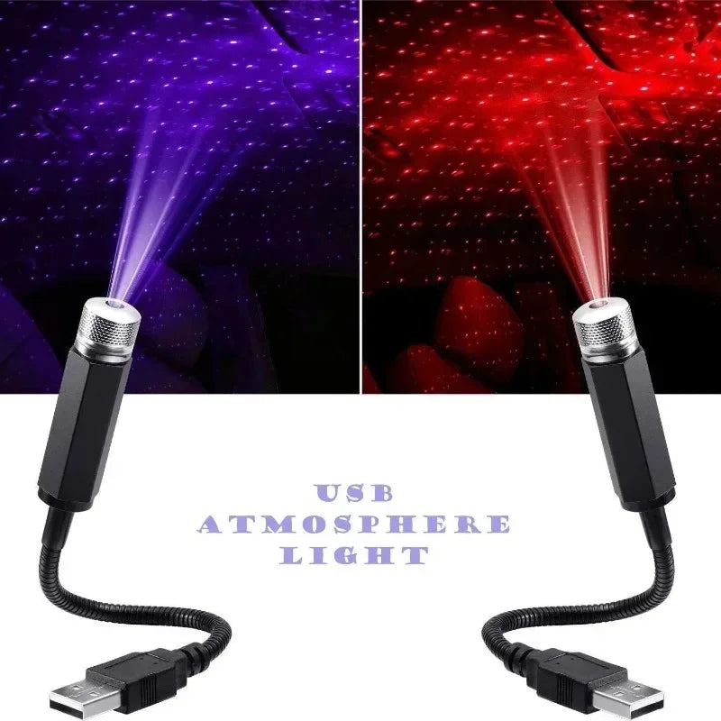 Romantic LED Night Light on The Top of The Car Adjustable USB Decoration Light for Interior Decoration Small Night Light
