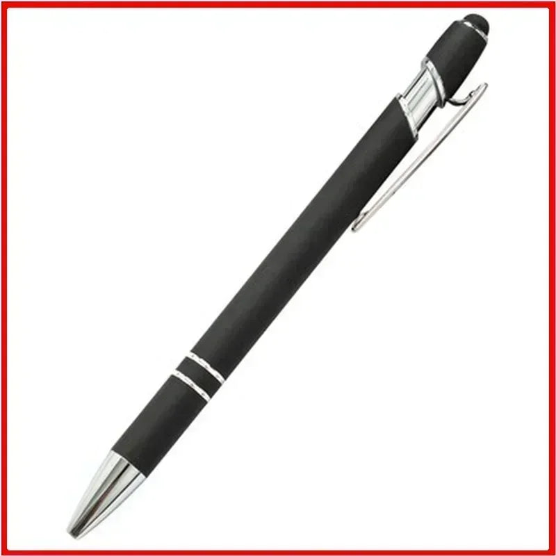 20-200 pens Wholesale Metal Ballpoint Pen Touch Screen Pen Office School Advertising Pen Custom Logo Text Laser Engraving