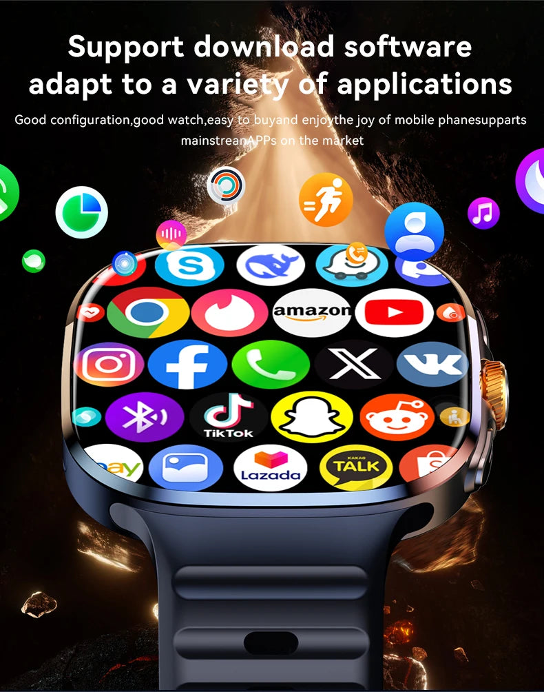 M99 Mini New Package 2.29inch Amoled Smartwatch 5G LTE Android 13.0 Smart Watch With Touch ID Fingerprint unlock GPS WIFI Sim
