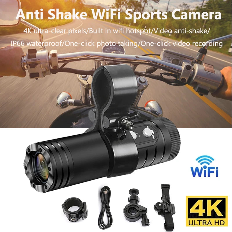 4K Outdoor Action Camera — Waterproof Anti-Shake Helmet Body Cam