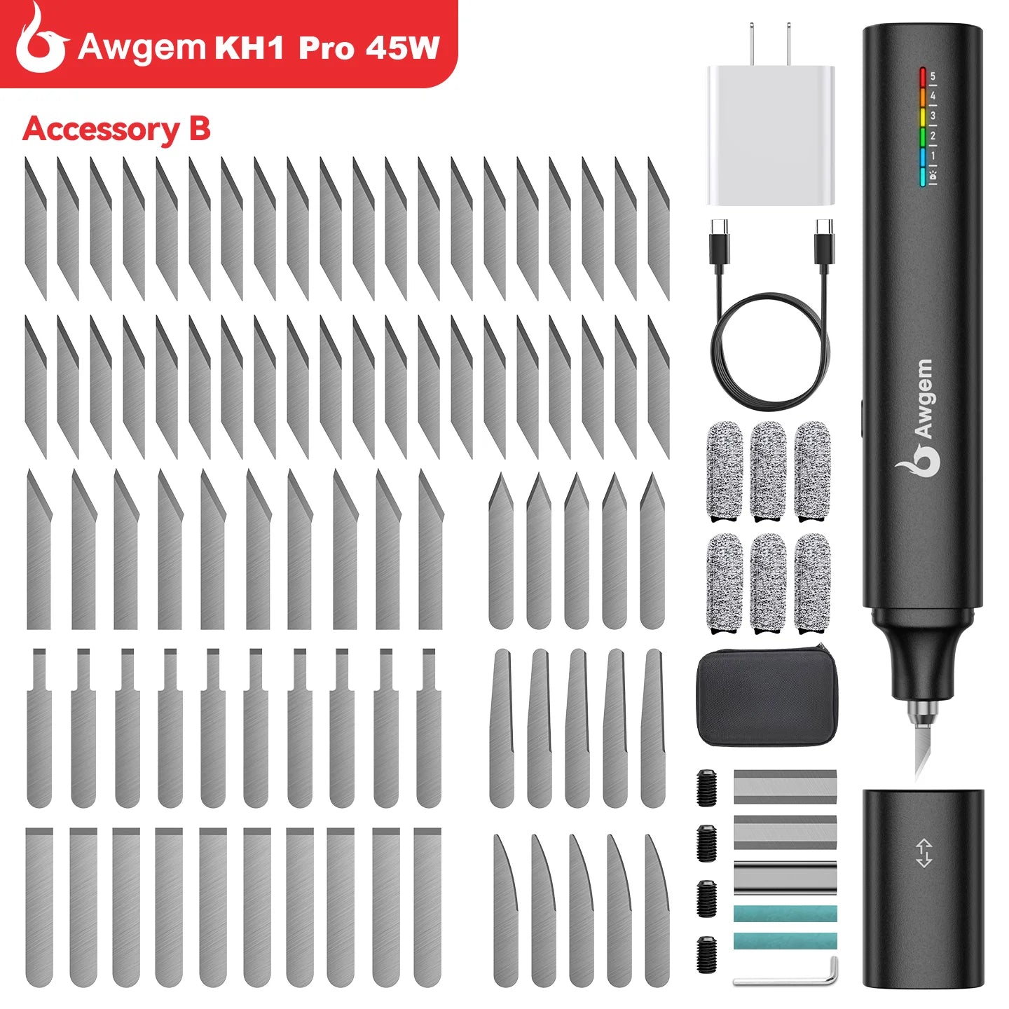 Awgem KH1 Ultrasonic Cutter – 30W/45W Handheld Cutting Tool for Leather, Acrylic, Resin & 3D Prints