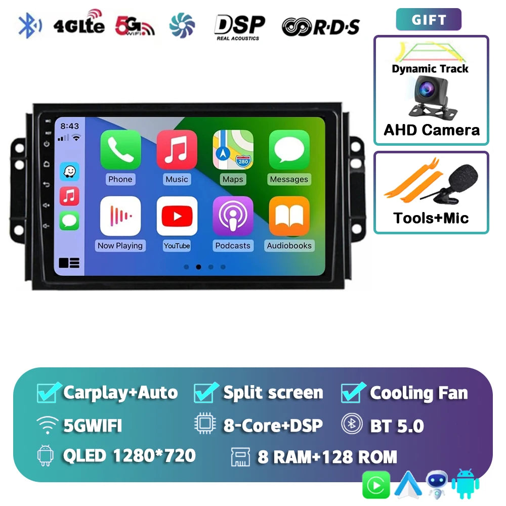 Car Stereo with Apple CarPlay & Android Auto, Compatible with Chery Tiggo 3 3X & Tiggo 2 (2016-2020)