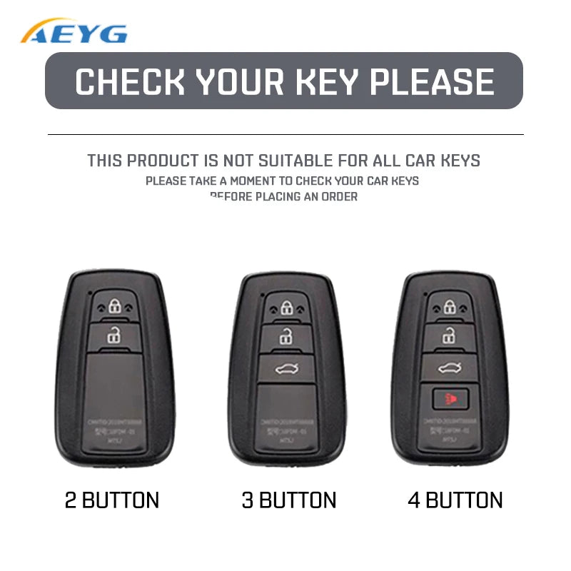 ABS Carbon Fiber Car Key Case Cover Shell Fob For Toyota Prius Camry Corolla C-HR CHR RAV4 Prado 2018 2022 Key Chain Accessories