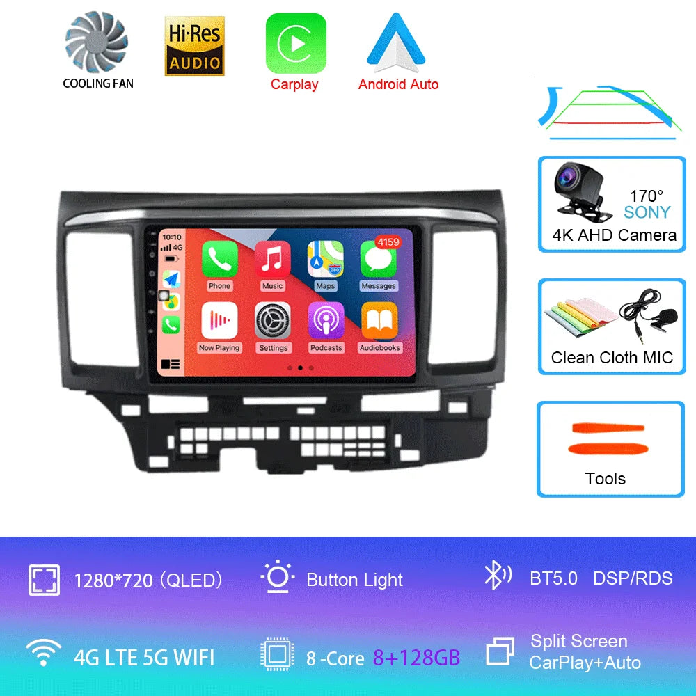 9" Android Car Stereo for Mitsubishi Lancer 9, 10 & X (2008–2016) — CarPlay, Android Auto, GPS, Touchscreen