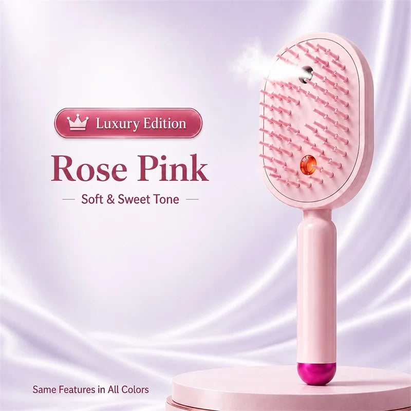Professional Hair Straightener Brush – No Heat Spray, Red Light Therapy, Scalp Massage, Cordless & Portable, Fast Charge