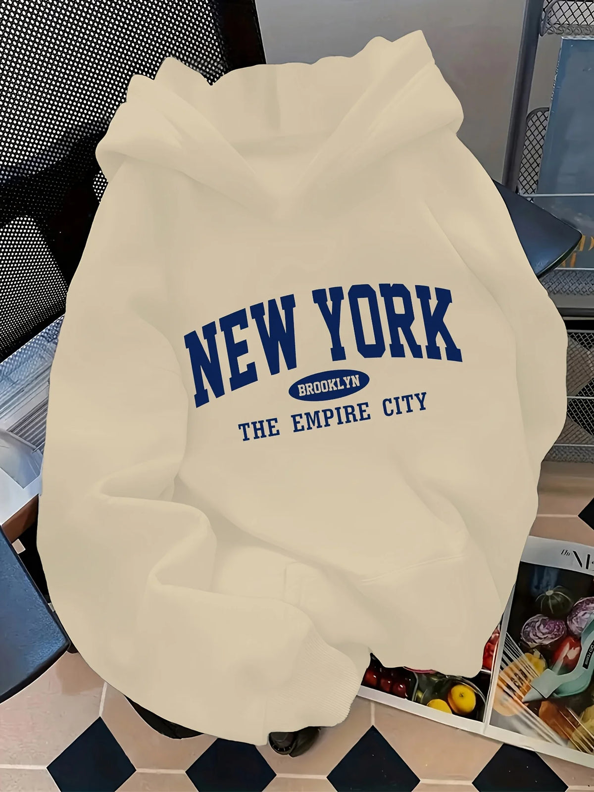 Women's Letter Print Hoodie with Pockets