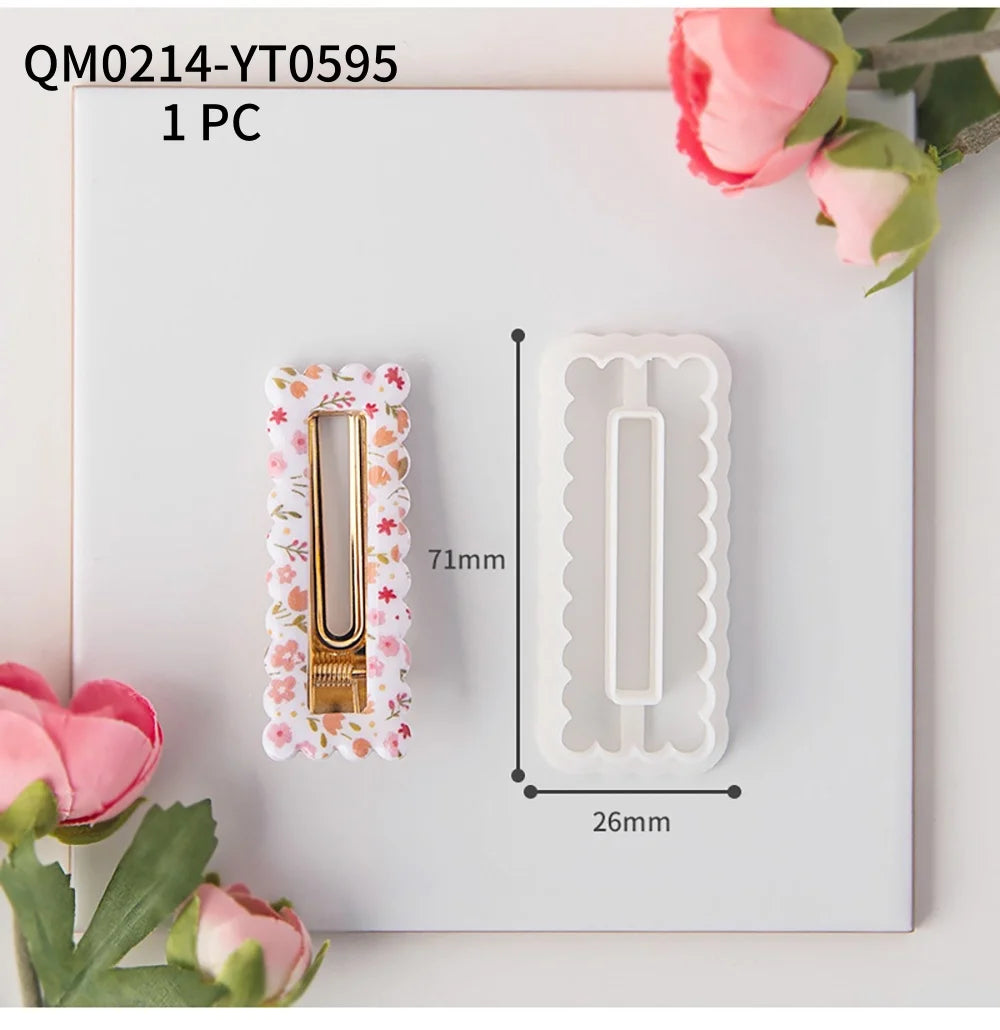 1PC Various Styles Geometric Shape Flower Tile Pattern Polymer Clay Mould Hairpin Embossing Clay Mold Jewelry Making Clay Tools