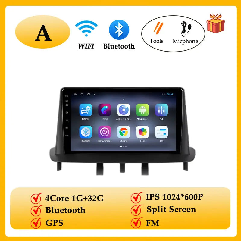 Car Radio Video Audio Android 15 for Renault Megane 3 Fluence Samsung SM3 2008 - 2014 CarPlay GPS Navi Split Screen WIFI DSP BT