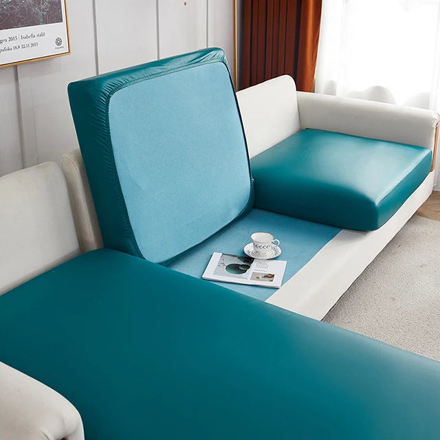 Waterproof PU Leather Sofa Seat Cushion Cover For Living Room Furniture Protector L Shape Corner Armchair Couch Slipcovers