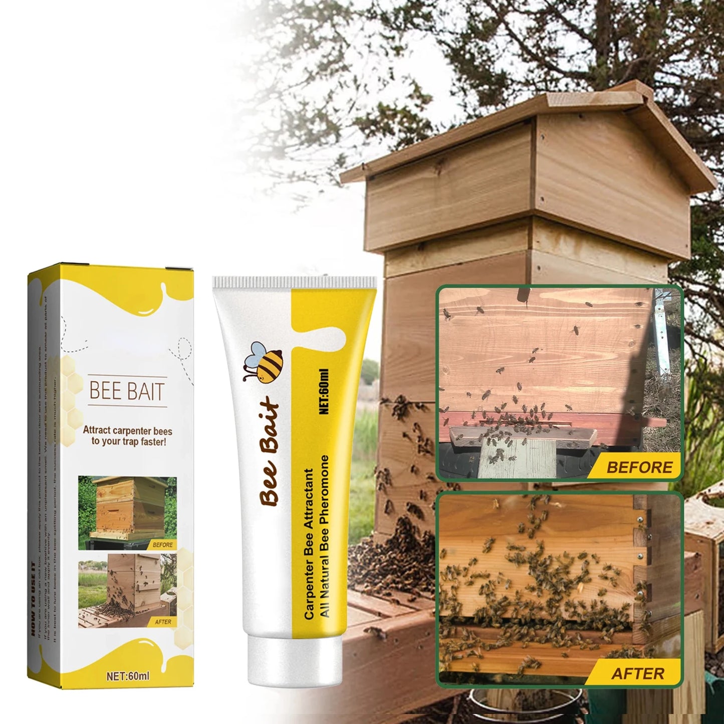Beekeeping Swarm Lure Bait — Queen Pheromone Attractant for Hive Catching