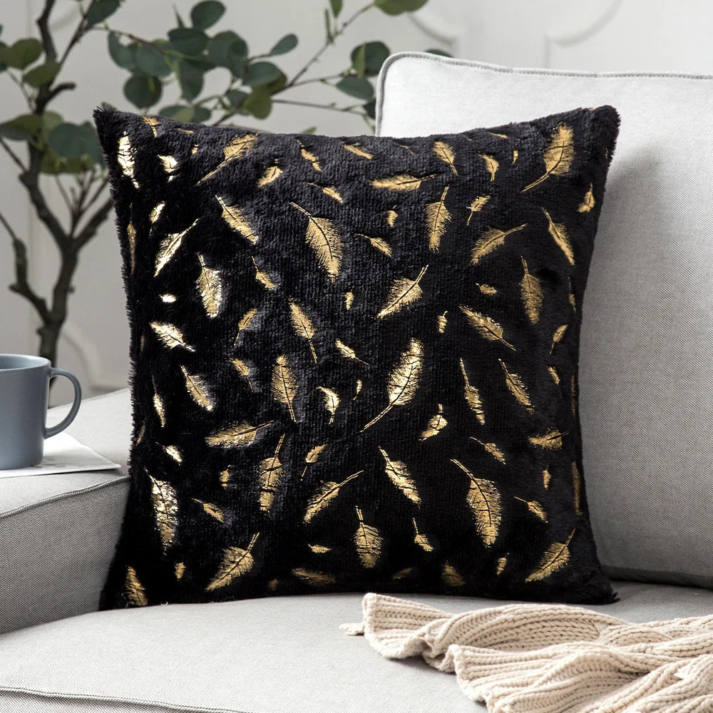 Plush Faux Fur Cushion Cover 43x43cm - Golden Fur Decorative Pillow Case - photo 16