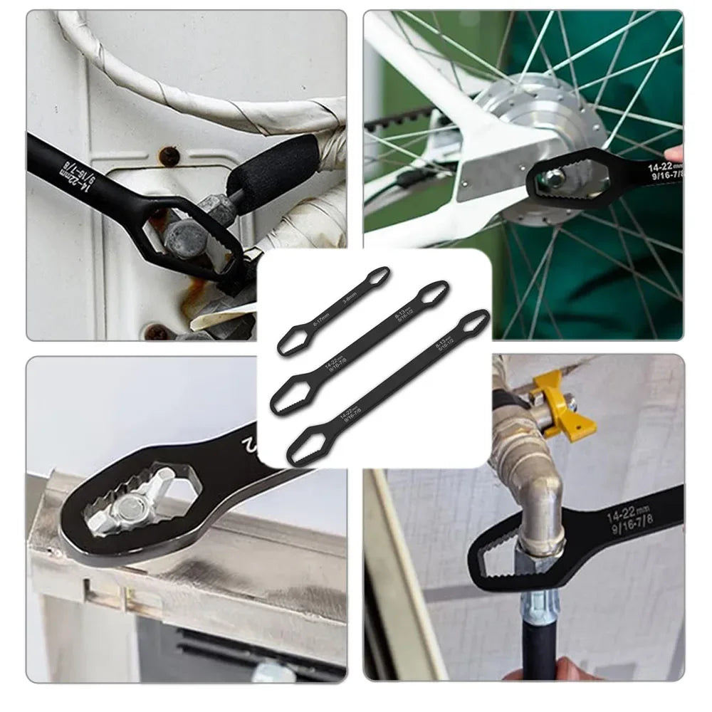 8-22mm 3-17mm Double End Universal Wrench  Multifunctional , Self-Tightening Wrench Repair Tools Double Ended Wrench