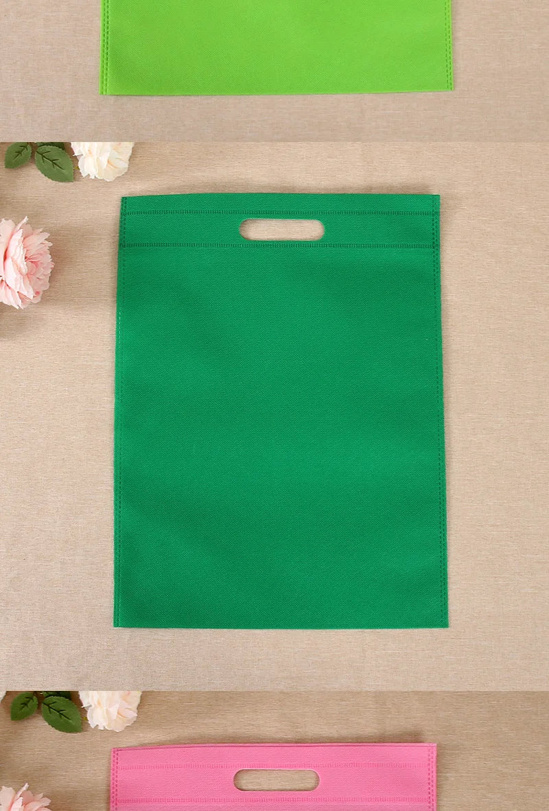 50pieces Nonwoven Storage Bags Eco-friendly and Reusable Nonwoven Shopping Bags Gifts Promotional Tote Bags