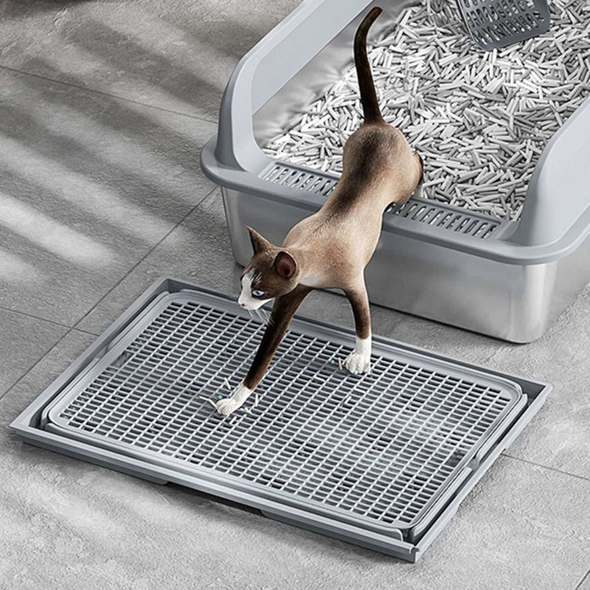 Cat Litter Trapping Mat - Waterproof Non-Slip Litter Box Mat – photo 3