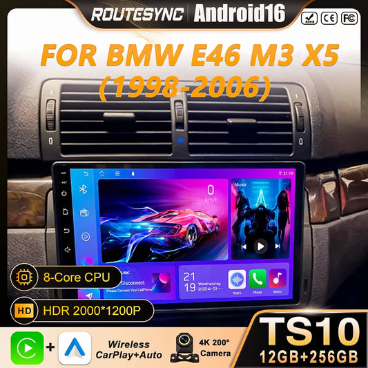 Car Stereo with Apple CarPlay & Android Auto, Compatible with BMW E46 M3 X5