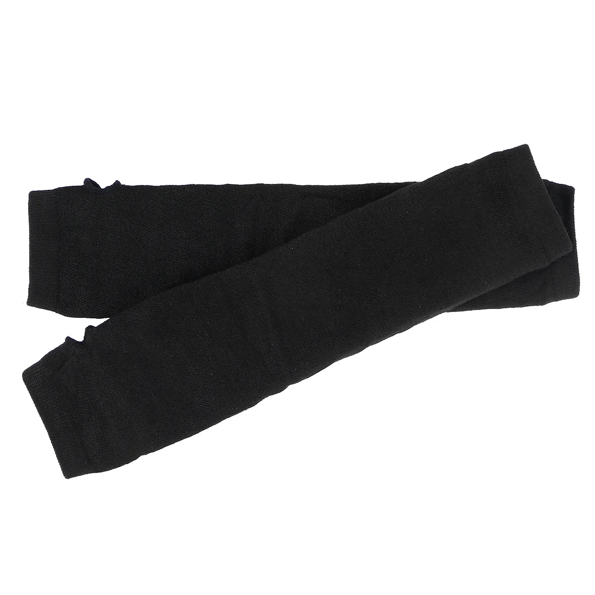 Women's Long Fingerless Arm Warmers - Black Knit Hand Sleeves - photo 2
