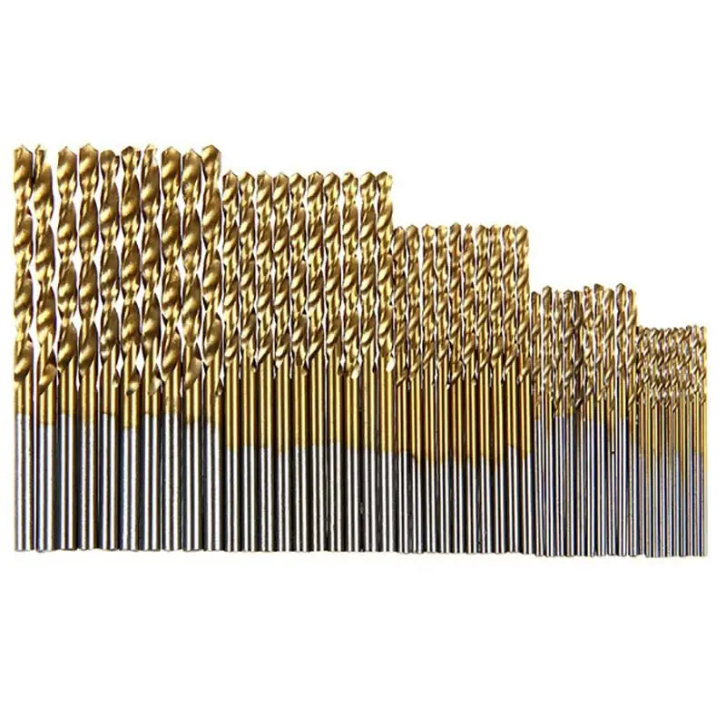 100 Pc Titanium Coated HSS Drill Bit Set