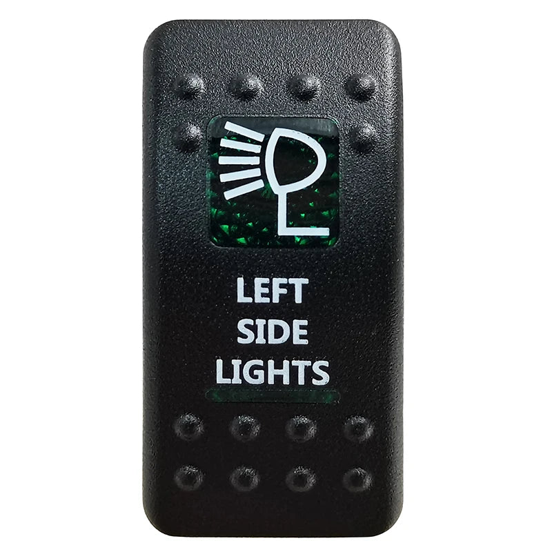 Green LED Rocker Switch - Waterproof SPST & DPDT Options