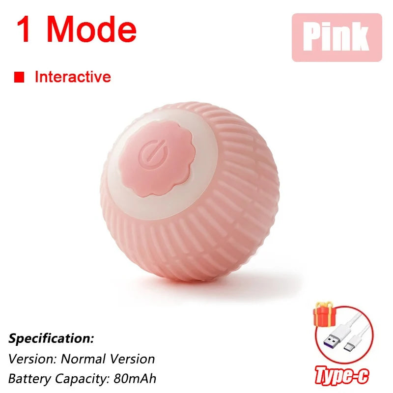 Automatic Rolling Cat Ball with Faux Tail, Rechargeable