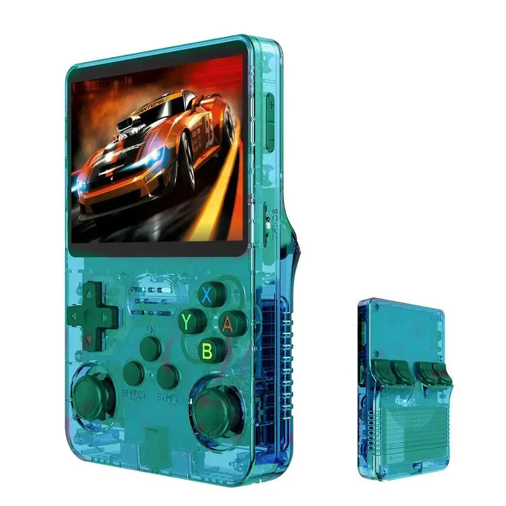 64GB/128GB Open Source R36S Video Game Console Linux System 3.5 Inch IPS Screen Orange Portable Pocket Video Player With bag