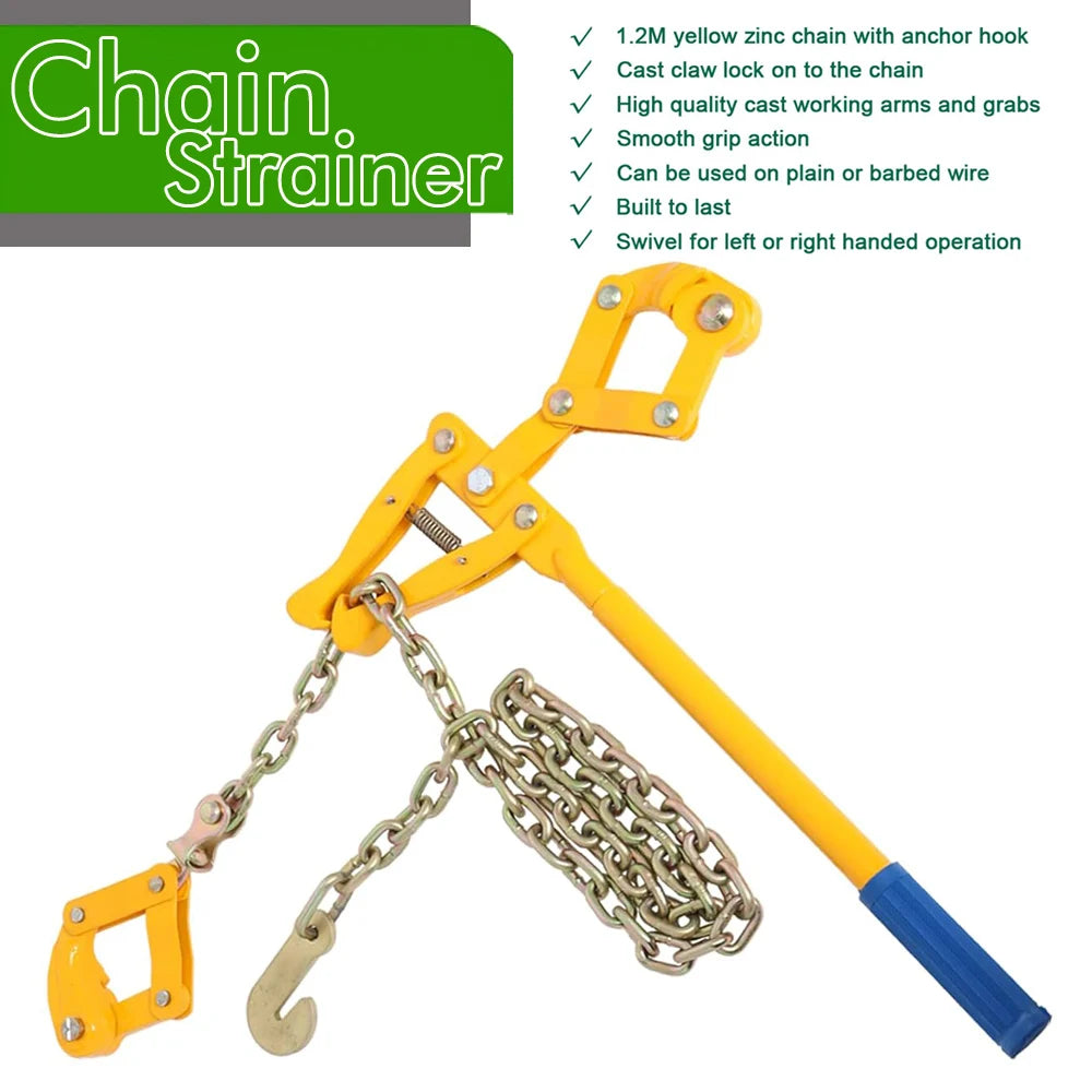 MMAlto Heavy Duty Chain Strainer – Fence Wire Tightener & Stretcher Tool | Compact Design | For Farm Fence, Cattle & Agricultural Wire