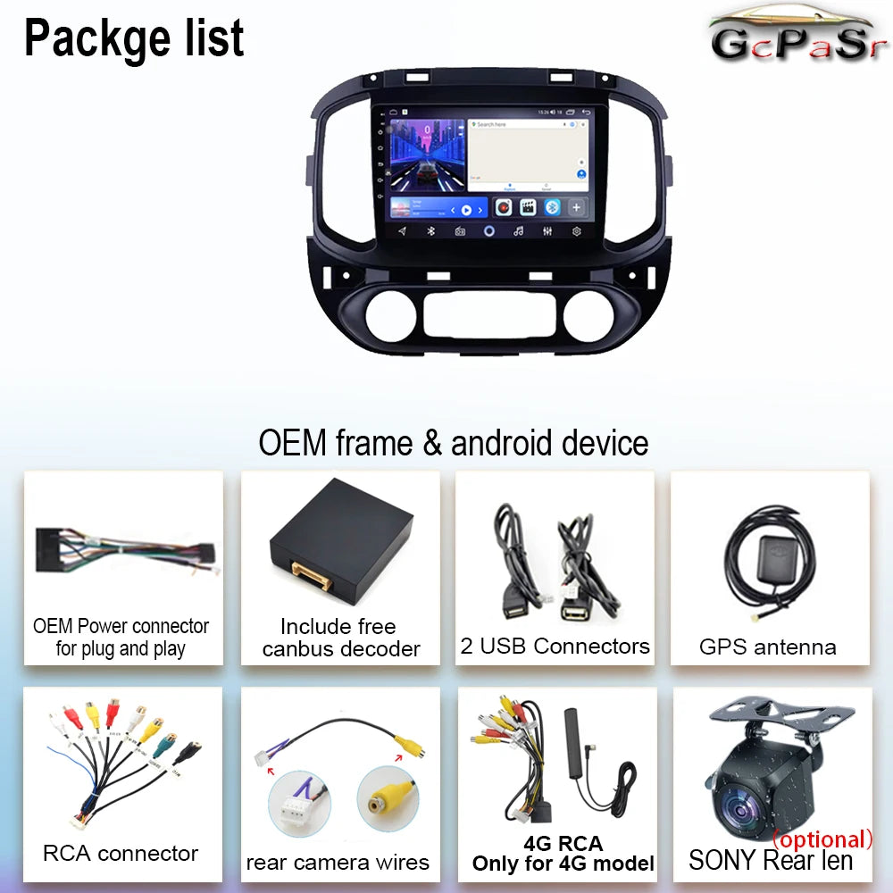 Car Android Car Radio DVD For Chevrolet Colorado/GMC Canyon 2015 - 2017 GPS Navigation Multimedia Player 4G WIFI VT QLED Screen