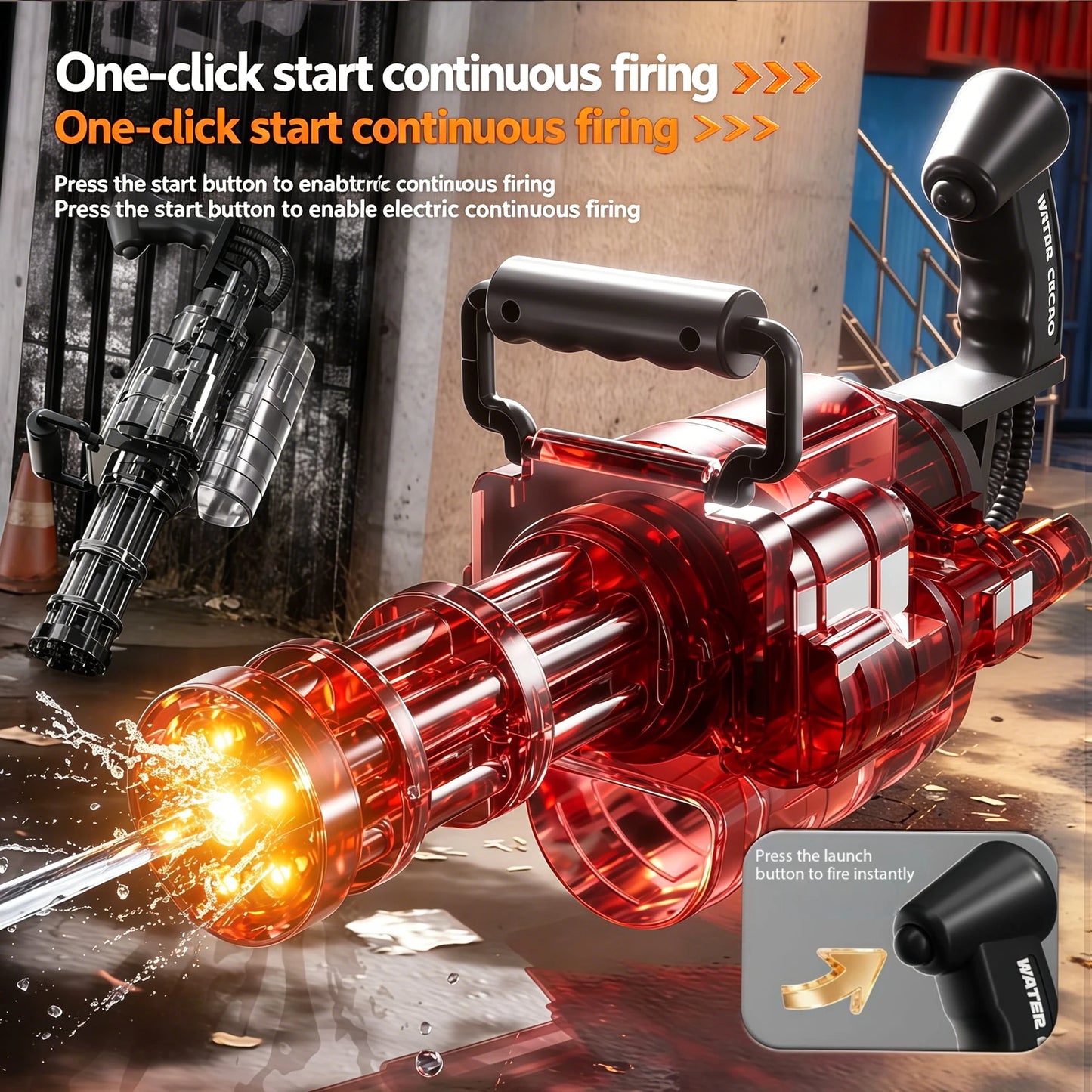 Gatling Water Gun — Rotating High-Pressure Summer Water Cannon