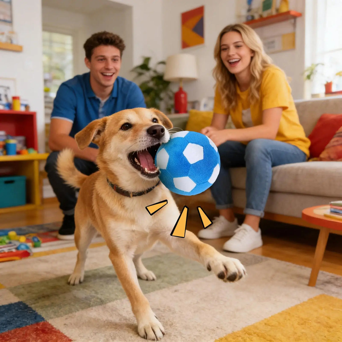 Plush Soccer Ball Dog Toy - Soft Squeaky Ball for Puppies – photo 3