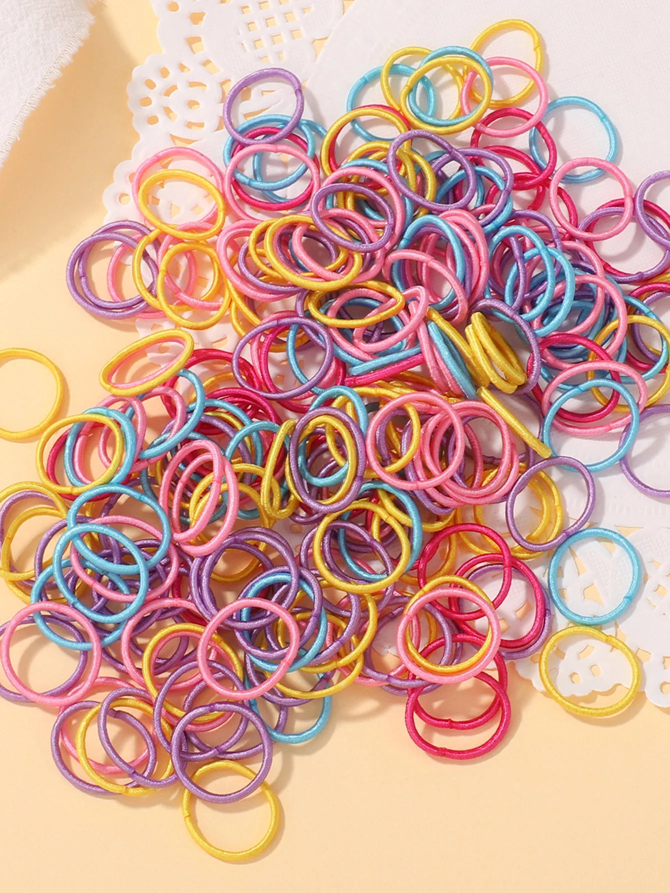 MMAlto 100 Pcs Colorful Mini Hair Ties – Soft Nylon Elastic Rubber Bands for Baby Girls & Kids