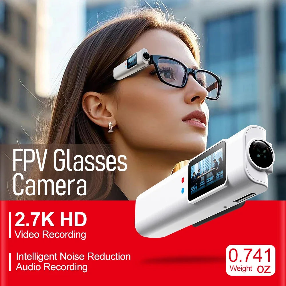 2.7K Glasses Camera — WiFi Wearable POV Recorder for Driving