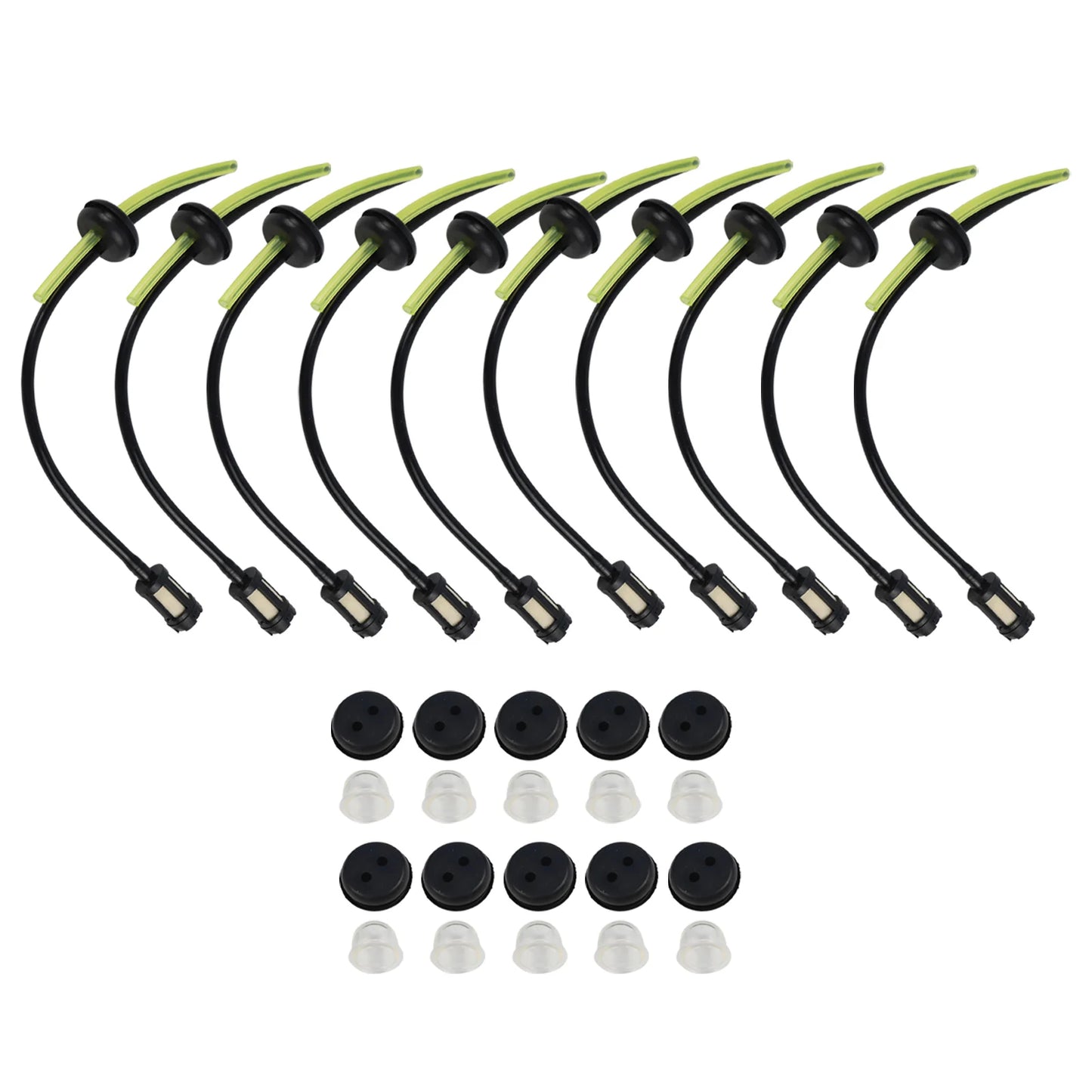 5/10 Set Fuel Filter Fuel Hose Seal With Priming Bulbs For Brushcutter Hedge Trimmer Garden Lawn Mower Accessories