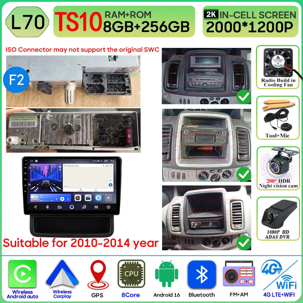 Car Stereo with Apple CarPlay & Android Auto, Compatible with Renault Trafic 2, Opel Vivaro A & Nissan Primastar