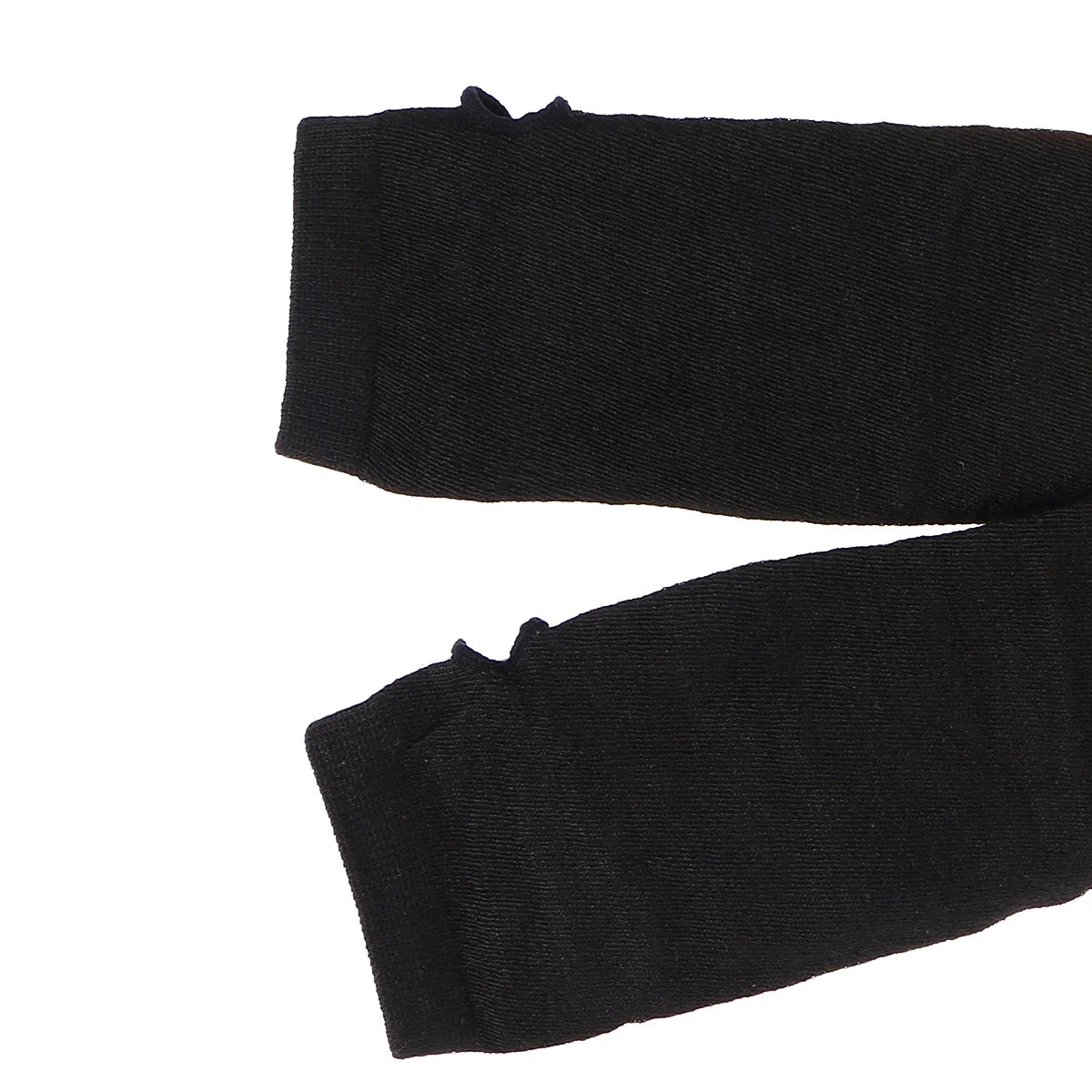 Women's Long Fingerless Arm Warmers - Black Knit Hand Sleeves - photo 4