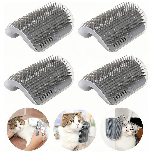 Cat Self Groomer Wall Brush - Corner Scratcher & Massage Toy