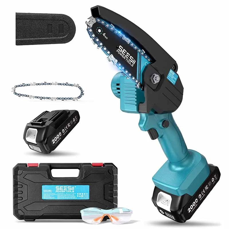 Seesii Cordless Mini Chainsaw — 6" Electric Pruning Saw (Compatible with Makita 18V Battery)