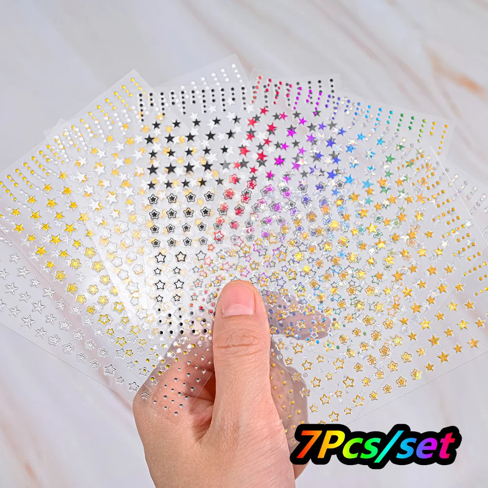 12Pcs/set Laser Silver Snowflake Nail Stickers Set  3D Winter Elk Snowflake Nail Art Decoration DIY Holographic Snowflake Slider