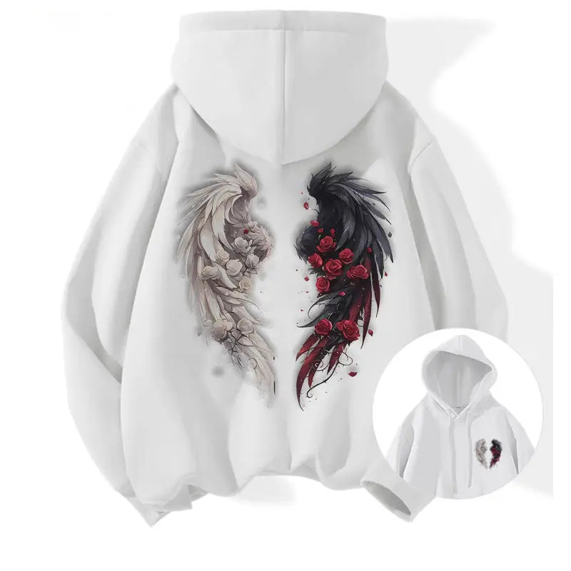 2024 Spring and Autumn Men's New Splicing Pullovers Hooked Printed Letters Fashion Loose Minimalist Casual Long Sleeve Hoodies