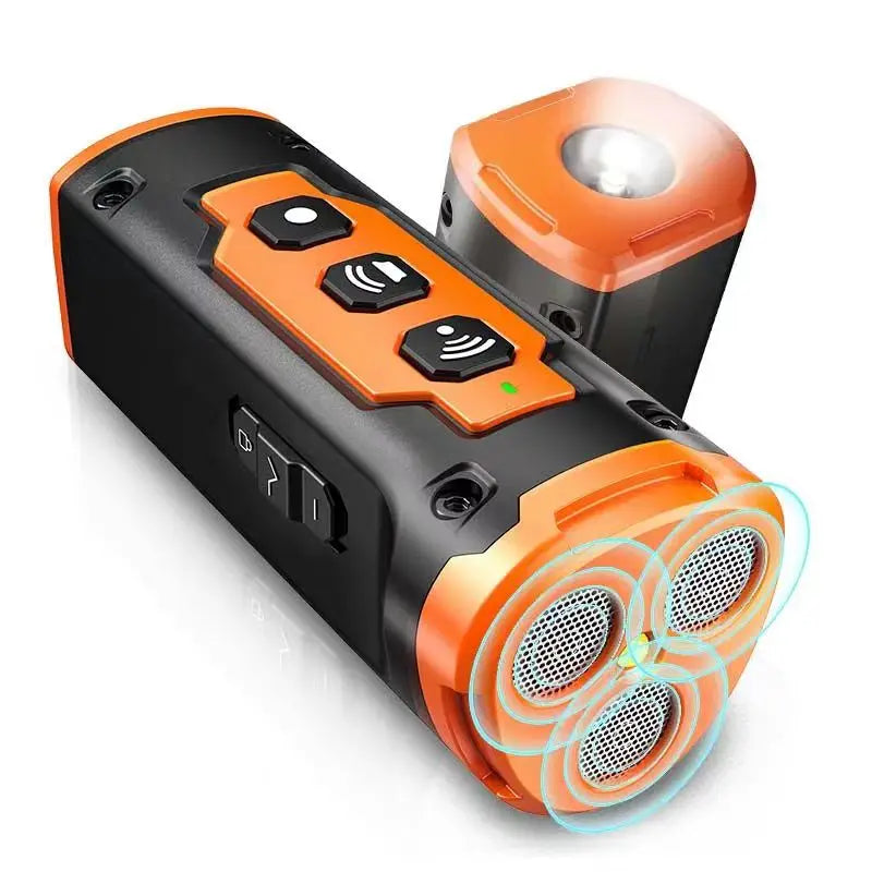 Ultrasonic Dog Repeller & Anti-Bark Deterrent Device – Rechargeable with LED Flashlight | Black & Orange