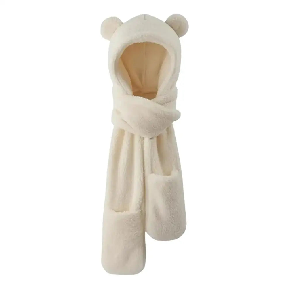 Bear Ear Hooded Scarf, Mitten and Hat Set - 3-Piece Winter Set - photo 9