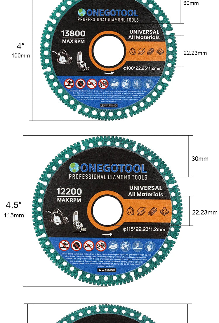 Composite Multifunctional Cutting Saw Blade 110/125mm Ultra-thin Saw Blade Ceramic Tile Glass Cutting Disc For Angle Grinder