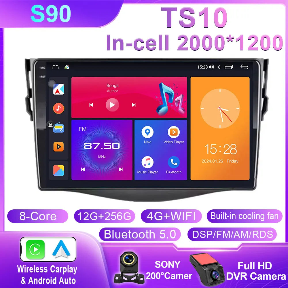 Android Carplay Auto For Toyota RAV4 Rav 4 2005 - 2009 2010 2011 2012 2013 Car Radio Multimedia GPS Player Stereo WIFI 4G BT DSP