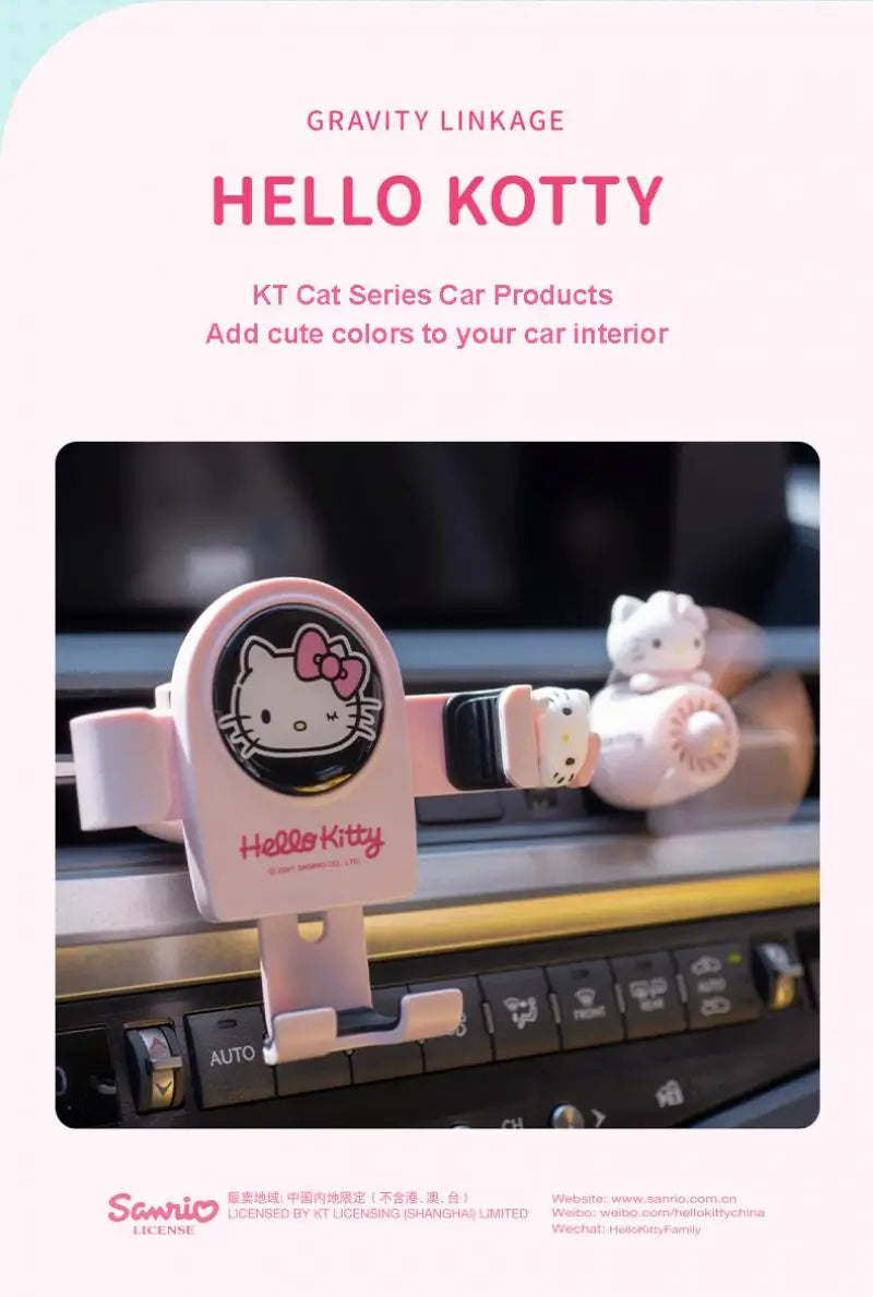 Hello Kitty mobile phone car mount  aromatherapy air vent clip car navigation rack suction cup  support car fixed Birthday gift