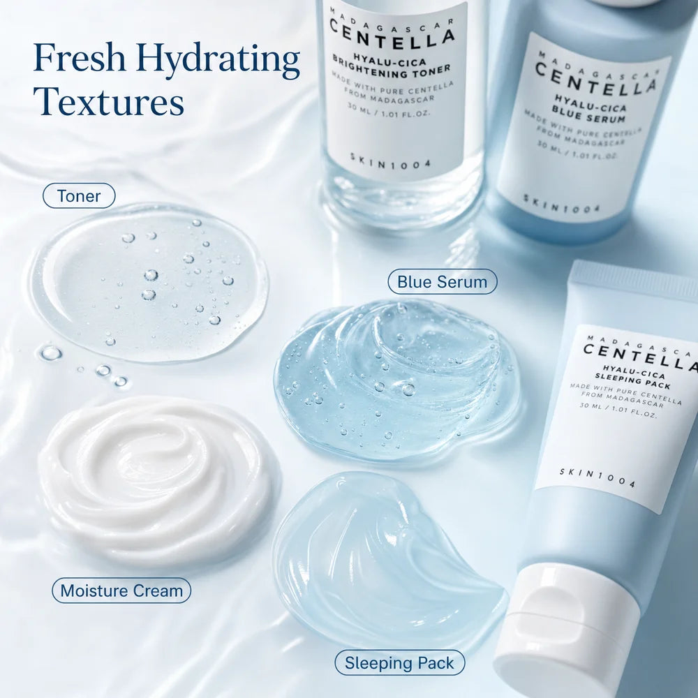 Centella Hyalu-Cica Travel Kit — 4pcs Toner, Serum & Cream Set