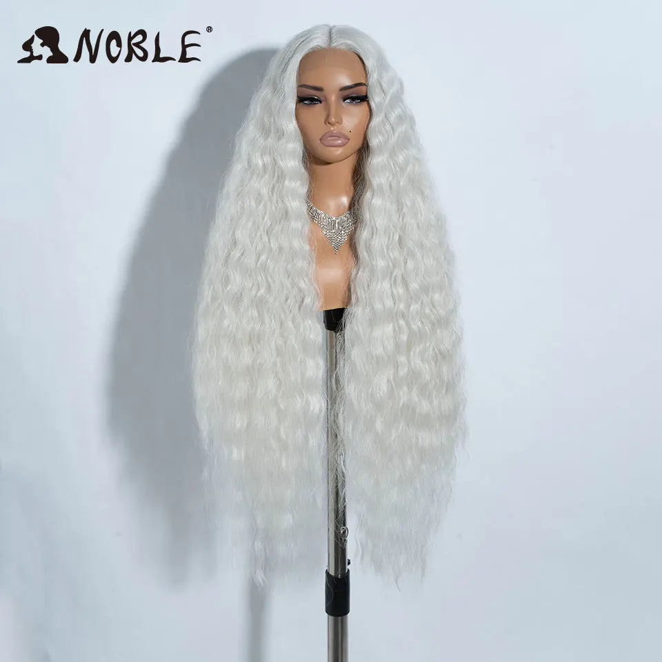 Noble Cosplay Synthetic Lace Wigs For Black Women Long Curly Hair 42 Inch Cosplay Blonde Ombre Lace Front Wig Synthetic Lace Wig