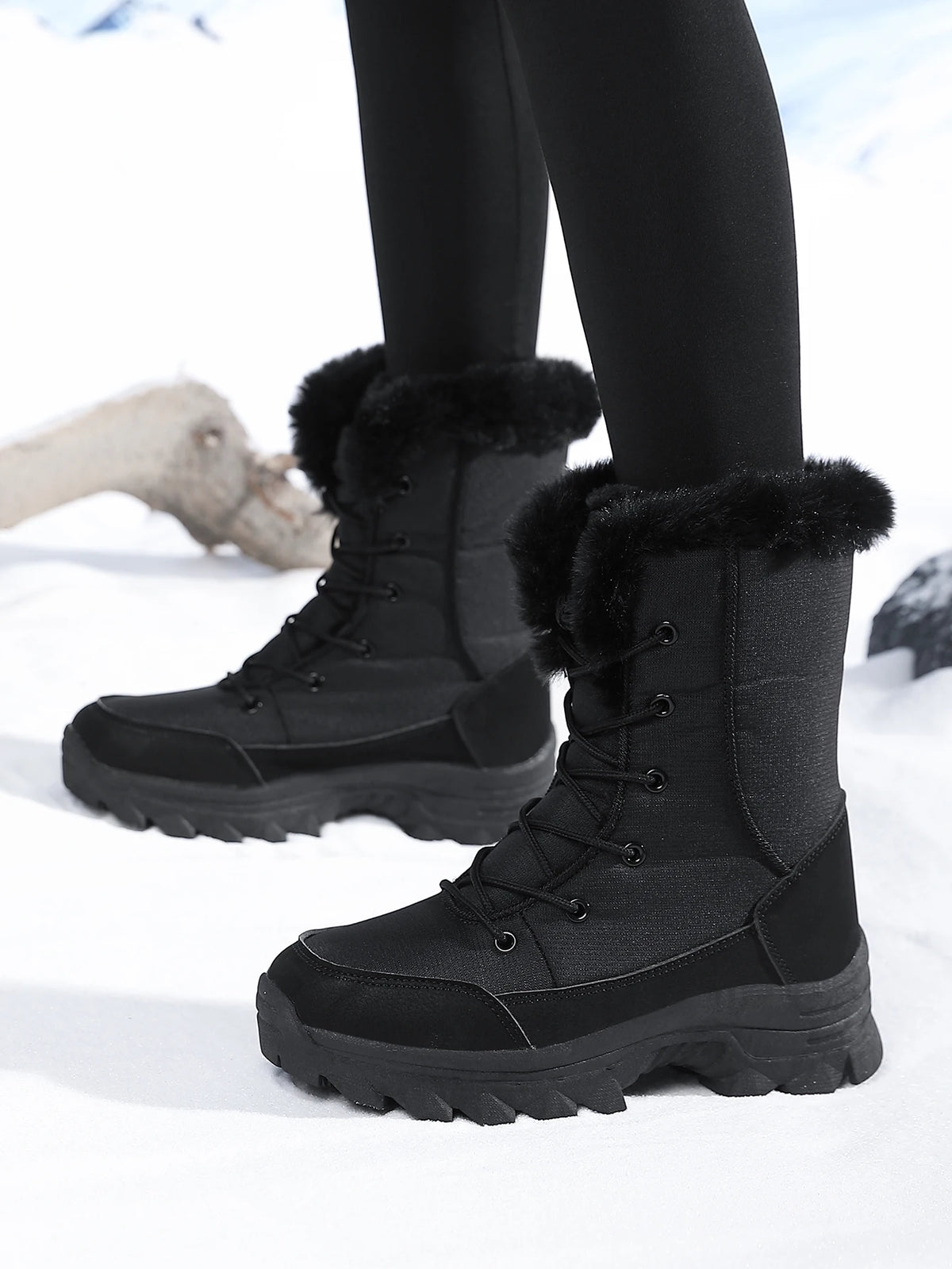 Women's Fleece Lined Mid-Calf Snow Boots - Thick High-Top Winter Boots - photo 7