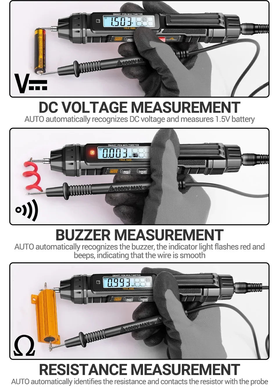 A3005+B20 Digital Multimeter Professional Insulated Voltage Test Pen Non-Contact AC/DC VoltageTester Double Head Screwdriver