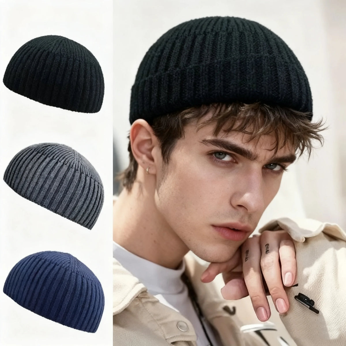 Unisex Hip-Hop Knit Beanie - Warm Everyday Winter Hat